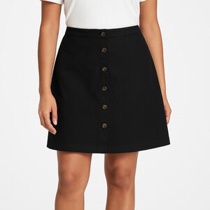 GAP Womens 16 Black Buttonfront Above Knee Linen Cotton‎ Skirt